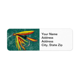 Firecracker Trout Fly Return Address Label