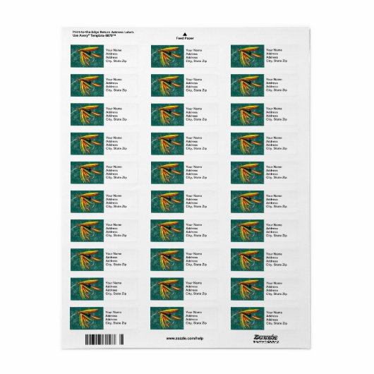 Firecracker Trout Fly Return Address Label (Full Sheet)
