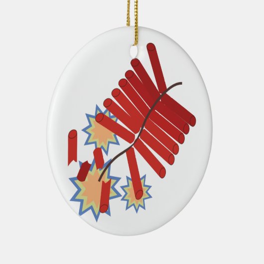 Firecrackers Keramisch Ornament (Rechts)