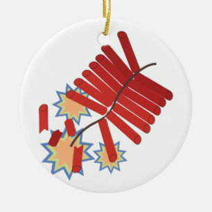 Firecrackers Keramisch Ornament