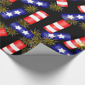Firecrackers voor de vierde juli cadeaupapier (Hoek)