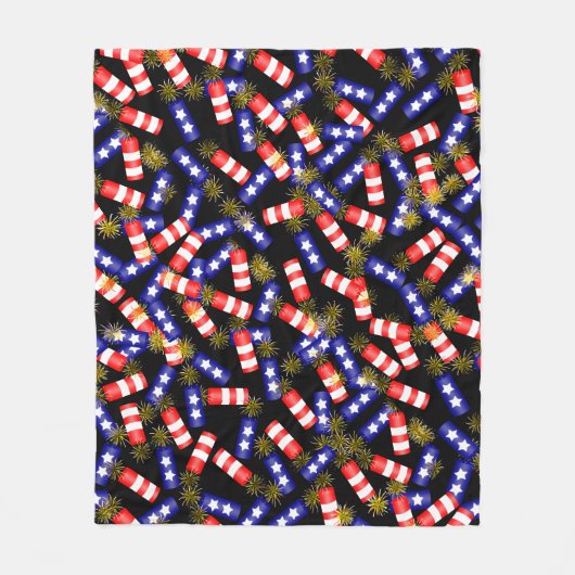 Firecrackers voor de vierde juli fleece deken (Voorkant)