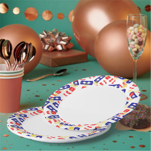 Firecrackers voor de vierde juli papieren bordje