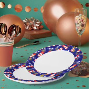 Firecrackers voor de vierde juli papieren bordje