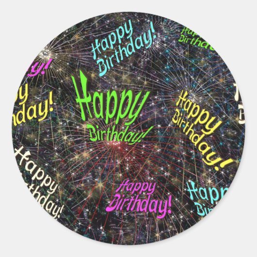 Firecrackin Happy Birthday Stickers (Voorkant)