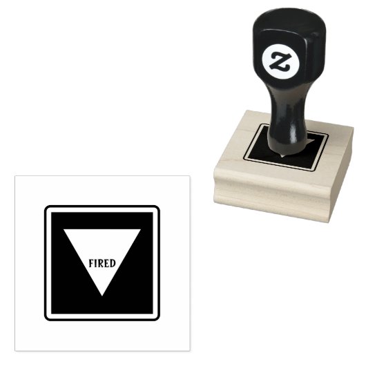 FIRED Text Gedrukt Rich Red Ink Office Humor Rubberstempel (Gestempeld)