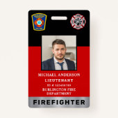 Firefigher Custom Logo Photo Professional-kaart Badge (Voorkant)