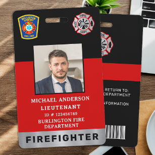 Firefigher Custom Logo Photo Professional-kaart Badge