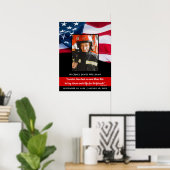 Firefight Memorial Red Line American Flag Funeral Poster (Thuiskantoor)