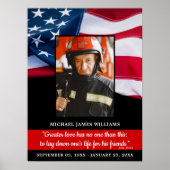 Firefight Memorial Red Line American Flag Funeral Poster (Voorkant)