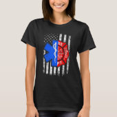 Firefighter 4th of July USA Flag Firefighter Lover T-shirt (Voorkant)