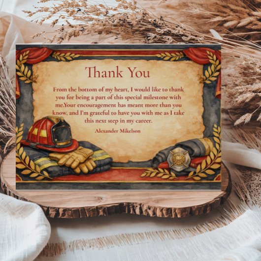 Firefighter Academy Graduation Celebration Bedankkaart