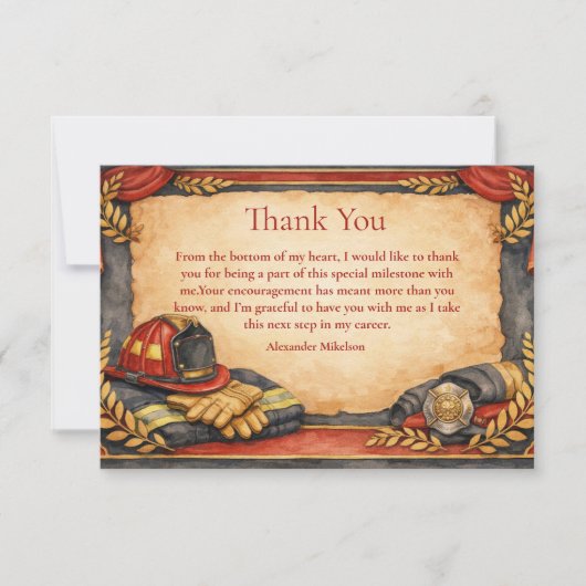 Firefighter Academy Graduation Celebration Bedankkaart (Voorkant)