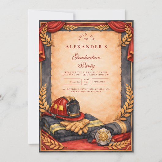 Firefighter Academy Graduation Kaart (Voorkant)
