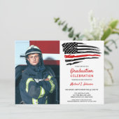 Firefighter Afstuderen Aangepaste foto Thin Red Li Kaart (Staand voorkant)