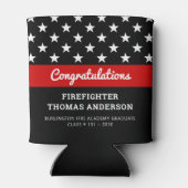 Firefighter Afstuderen Thin Red Line Party Blikjeskoeler (Achterkant)