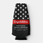 Firefighter Afstuderen Thin Red Line Party Flesjeskoeler (Voorkant)