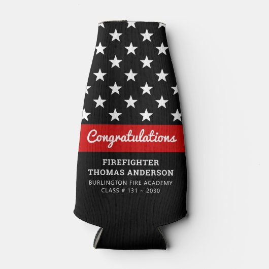 Firefighter Afstuderen Thin Red Line Party Flesjeskoeler (Voorkant)