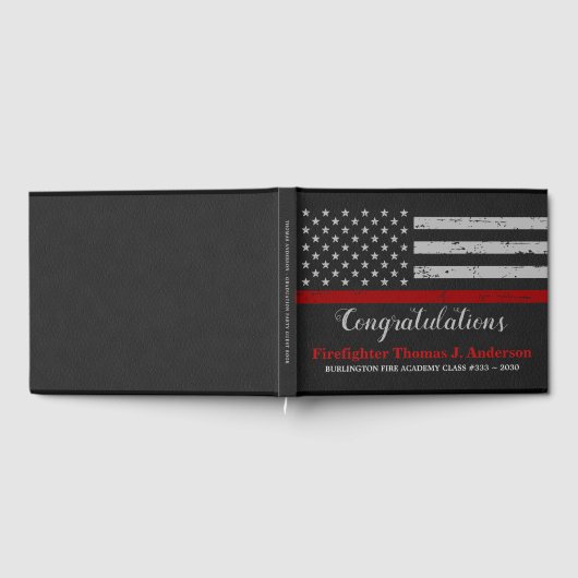 Firefighter Afstuderen Thin Red Line Party Gastenboek (Volledig)
