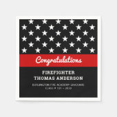 Firefighter Afstuderen Thin Red Line Party Servet (Voorkant)