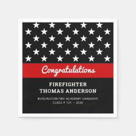Firefighter Afstuderen Thin Red Line Party Servet