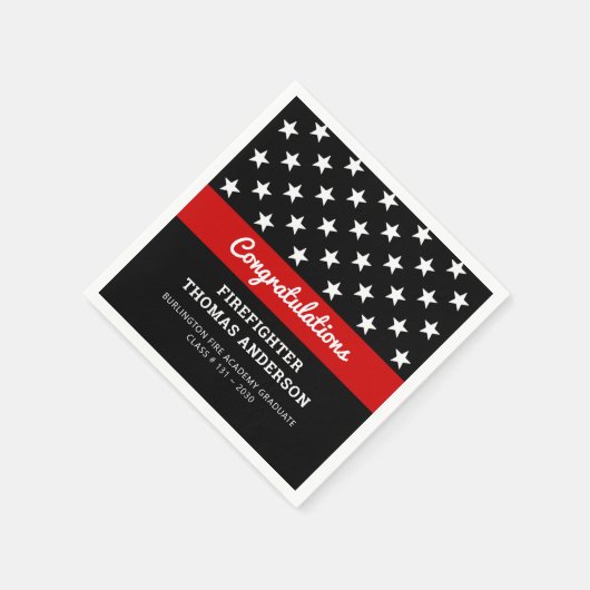Firefighter Afstuderen Thin Red Line Party Servet (Hoek)