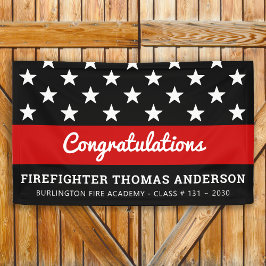 Firefighter Afstuderen Thin Red Line Party Spandoek