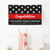 Firefighter Afstuderen Thin Red Line Party Spandoek (Insitu)