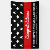 Firefighter Afstuderen Thin Red Line Party Spandoek (Verticaal)