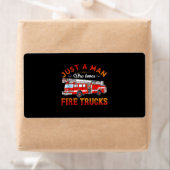 Firefighter | Alleen een Man die van brandweerwage Etiket (Insitu)