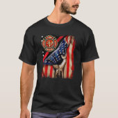 Firefighter American Flag Firefighter Vibes Labor T-shirt (Voorkant)