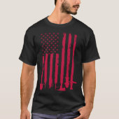Firefighter American Flag Fireman Patriotic 4th of T-shirt (Voorkant)