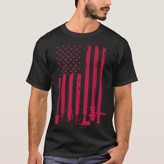 Firefighter American Flag Fireman Patriotic 4th of T-shirt (Voorkant)