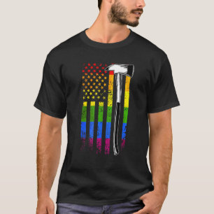 Firefighter American Flag Ltd Q Gay Pride Flag Fi T-shirt