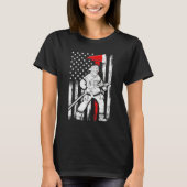 Firefighter American Flag Patriotic US Fireman 4th T-shirt (Voorkant)