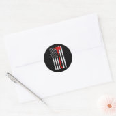 Firefighter American Flag Thin Red Line Axe Ronde Sticker (Envelop)