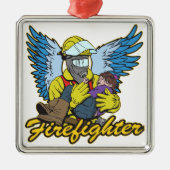 Firefighter Angel Metalen Ornament (Voorkant)