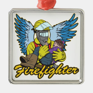 Firefighter Angel Metalen Ornament