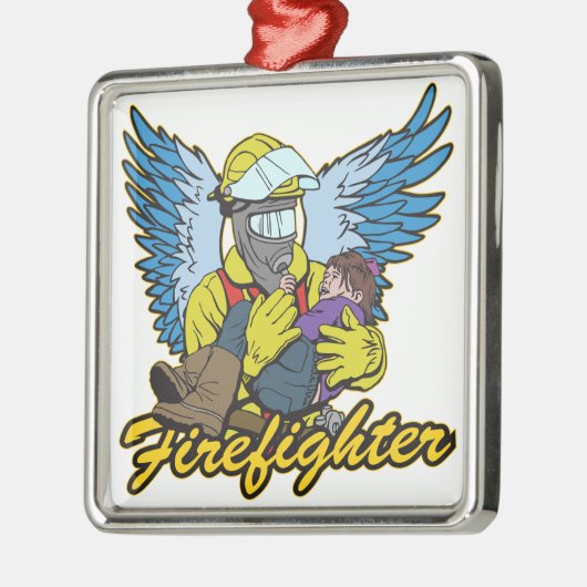 Firefighter Angel Metalen Ornament (Links)