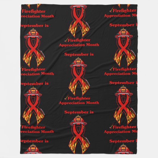 Firefighter Appreciing Maand Fleece Deken (Voorkant)