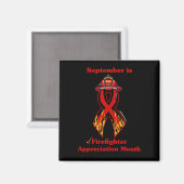 Firefighter Appreciing Maand Magneet (Voorkant / Achterkant)