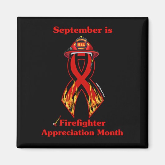 Firefighter Appreciing Maand Magneet (Voorkant)