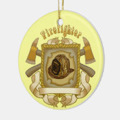 FireFighter Ax - Rond keramisch Ornament (Links)