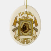 FireFighter Ax - Rond keramisch Ornament (Rechts)