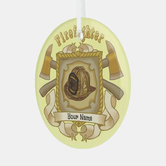 FireFighter Ax Shield ornament (Voorkant links)