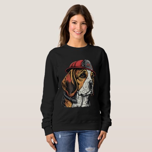 FireFighter Beagle Dog For Beagle Dad Fire Fighter Trui (Voorkant volledig)