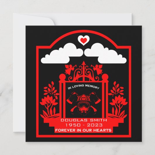Firefighter begrafenis cadeau kaart (Voorkant)
