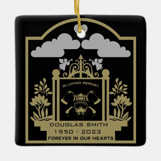 Firefighter begrafenis cadeau keramisch ornament (Voorkant)