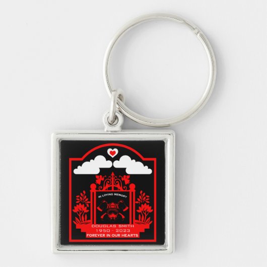 Firefighter begrafenis cadeau sleutelhanger (Voorkant)