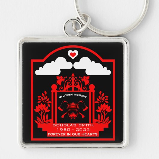 Firefighter begrafenis cadeau sleutelhanger (Voorkant)